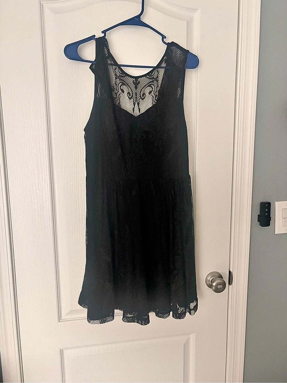 Express Black Lace-Trim Midi Dress Like New